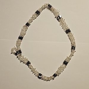 35" Hematite Crystal Quartz Necklace